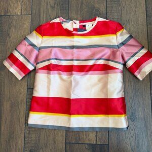 M&S Collection Limited Edition Bold Striped Short Sleeve Blouse Small